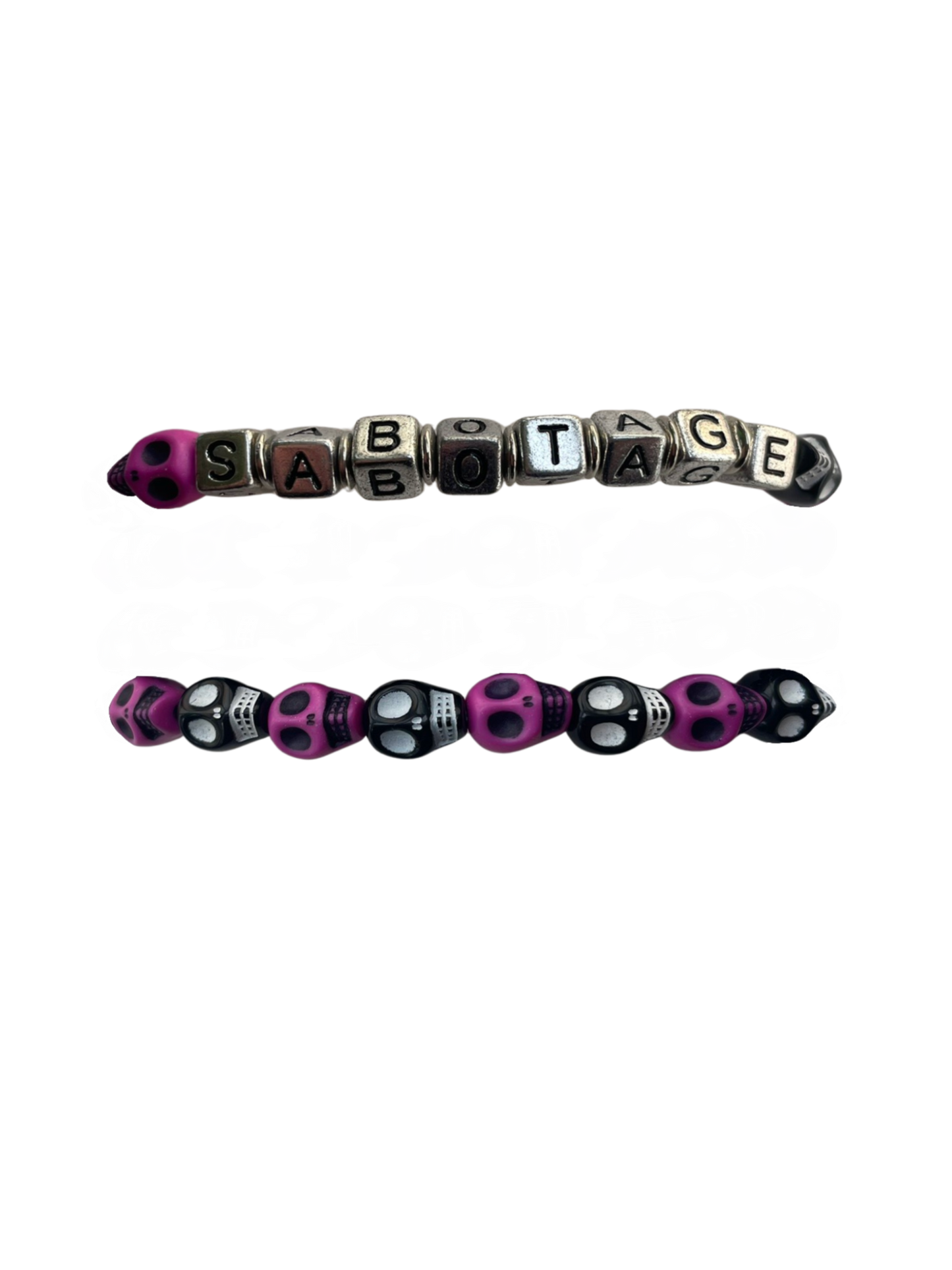 SABOTAGE CRÂNE BRACELET (PINK AND BLACK)