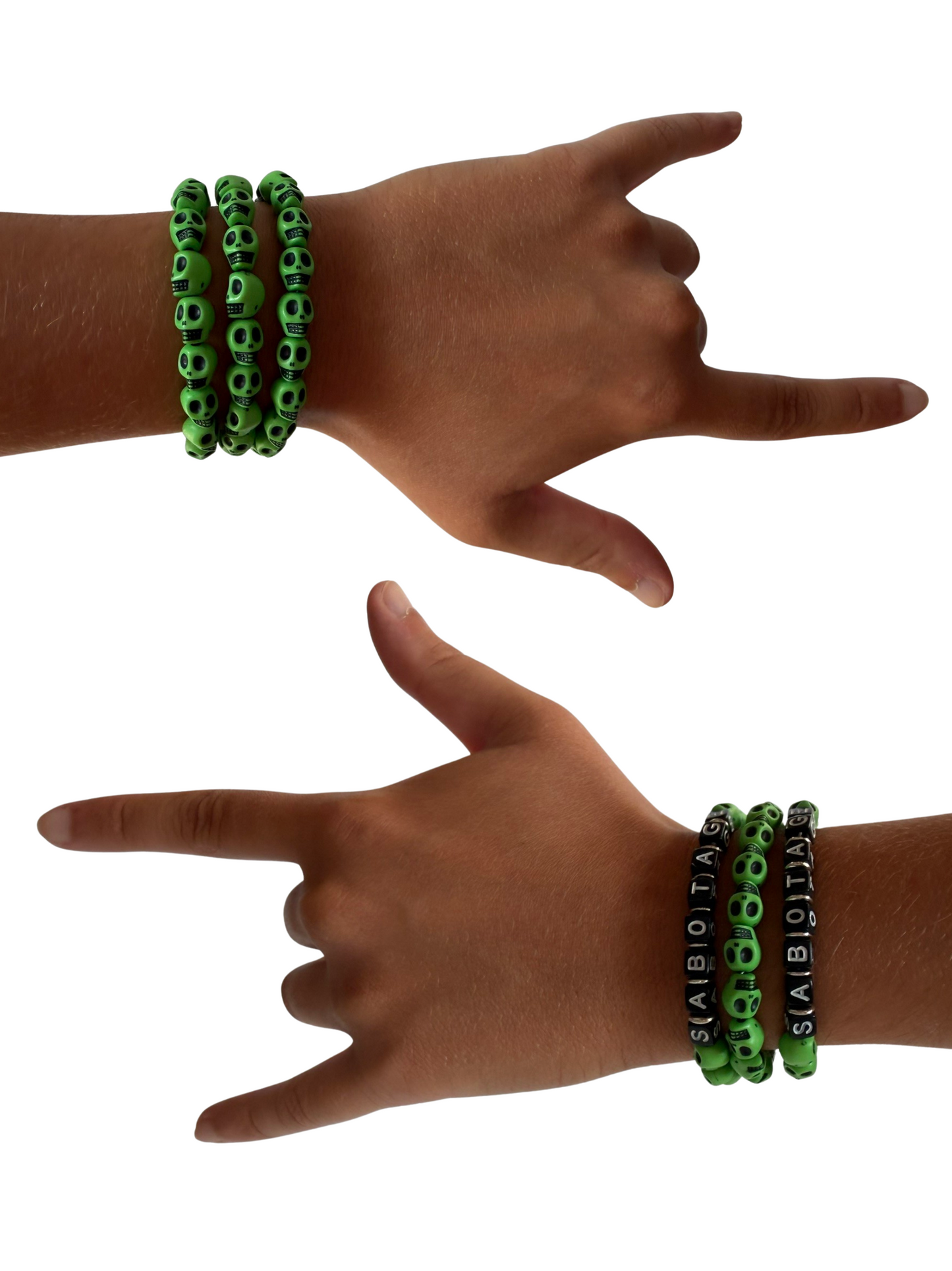 SABOTAGE CRÂNE BRACELET (GREEN)