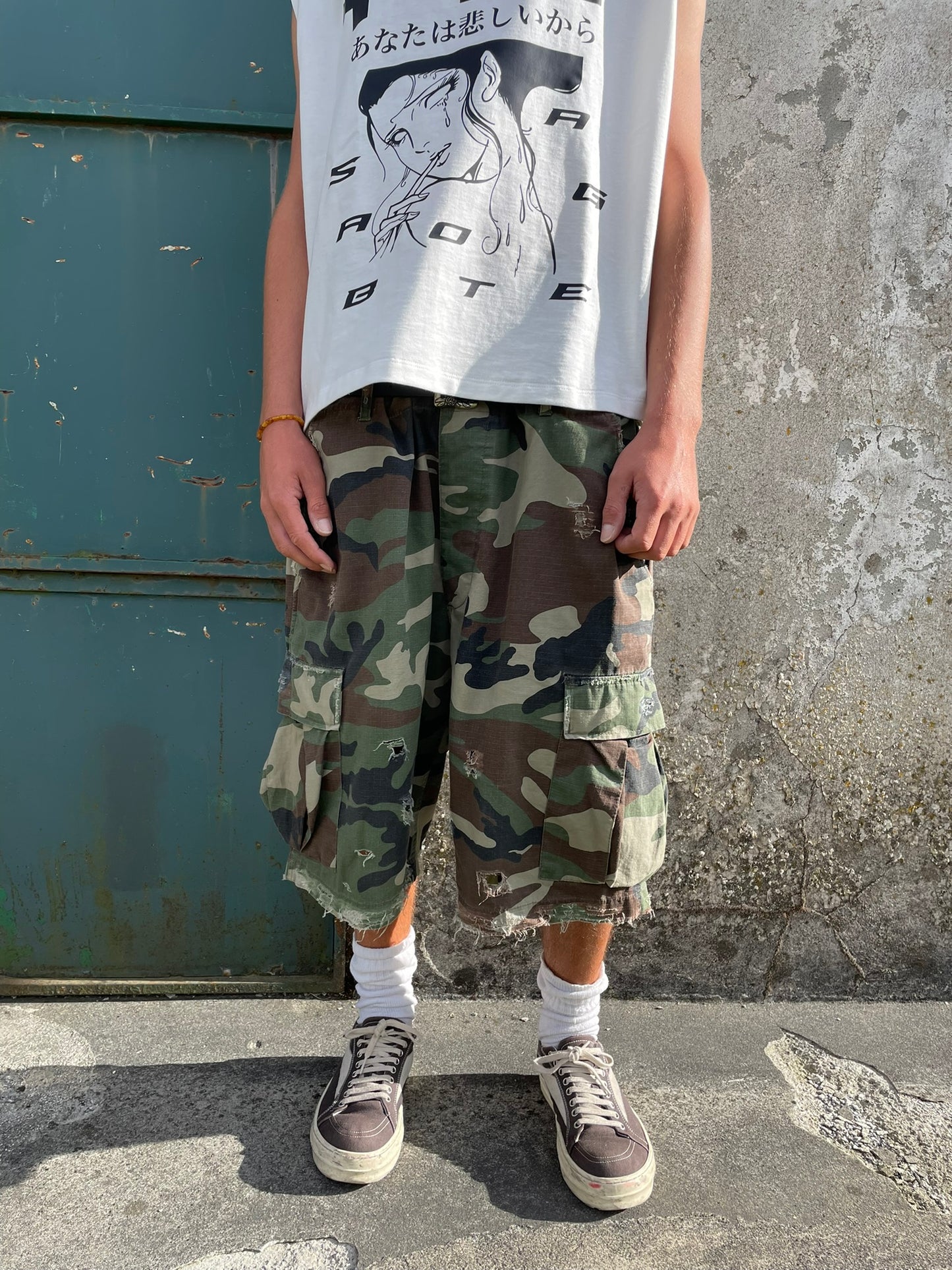 SABOTAGE DESTROYED CARGO SHORTS CAMO